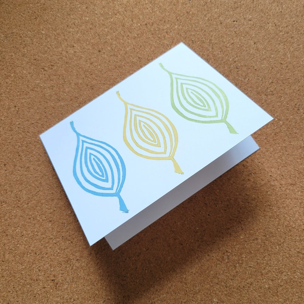 Notecard with block print artwork by Annazach Art